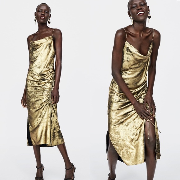 Zara lingerie style metallic dress - Picture 4 of 8